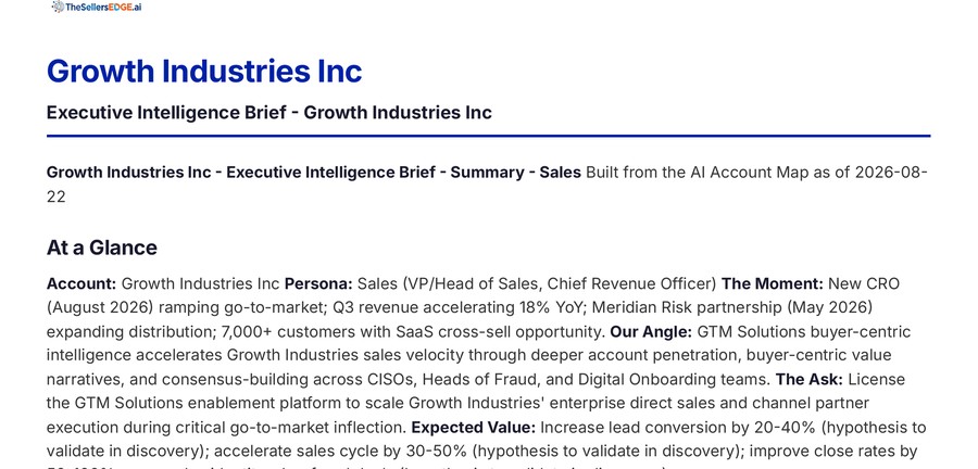 Executive Intelligence Brief, anonymized